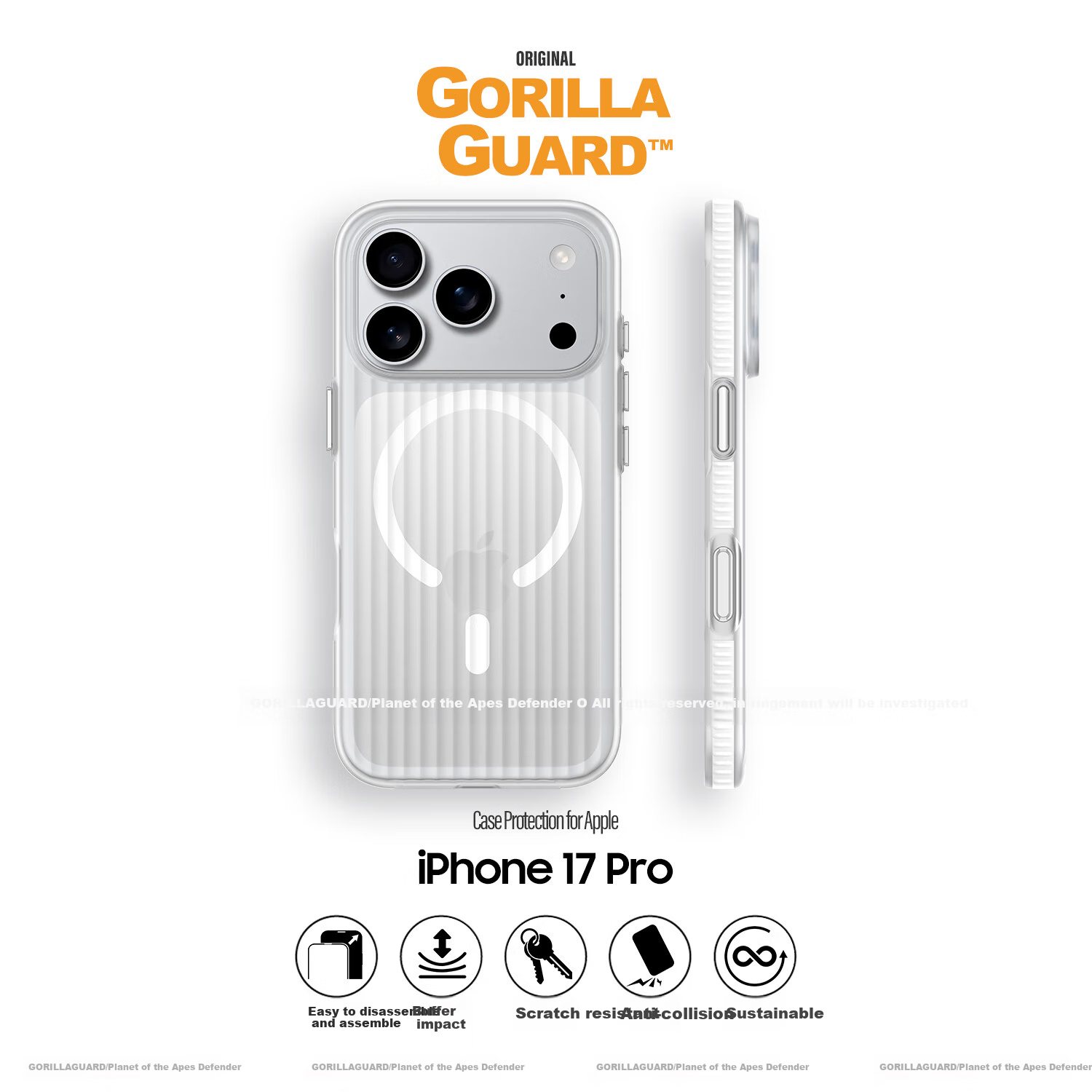 Чехол для телефона Xingqiuweishi Premium Anti-Fingerprint, для Apple iPhone 17 Pro, ультратонкий, защитный, матовый, белый