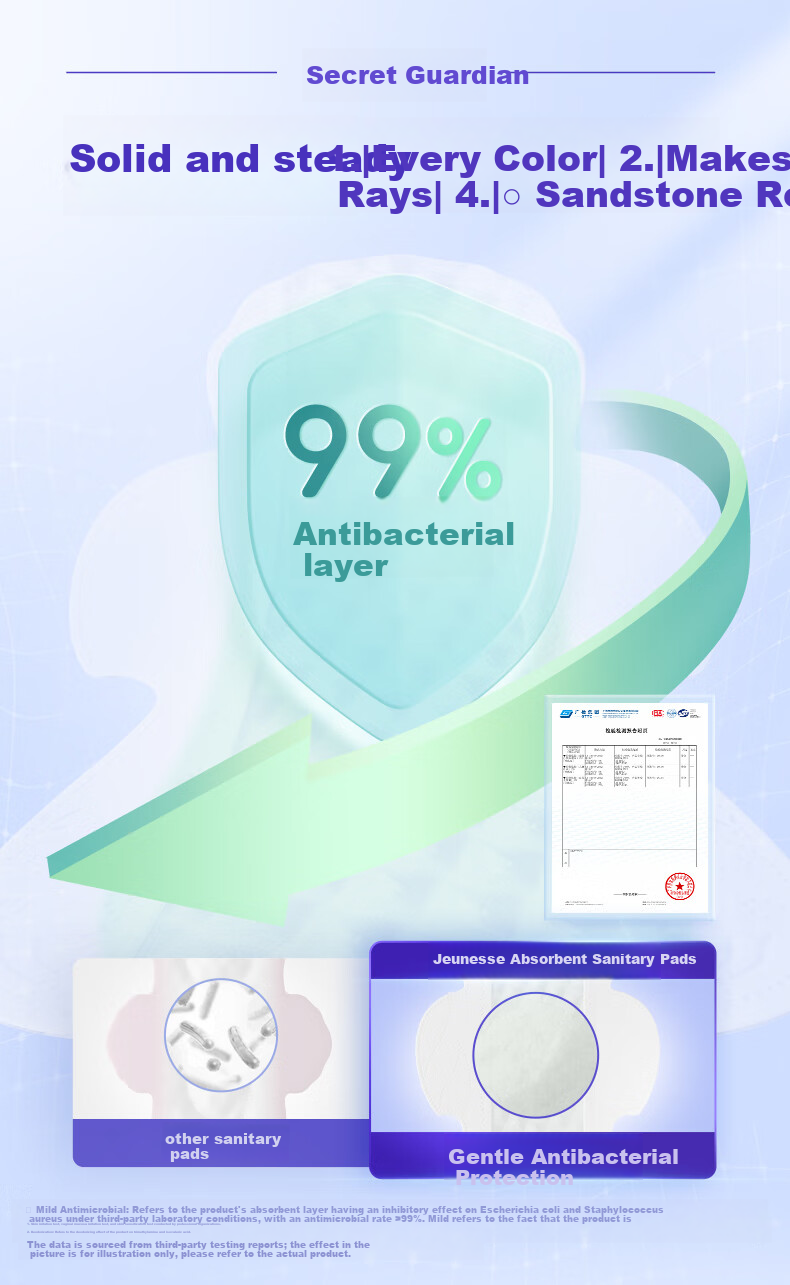 Jieting Disinfection-Grade Sanitary Napkins for Day And Night Use, Menstrual Pads, Breathable, 104 Pieces, White, Sold by JD Official Flagship Store 4