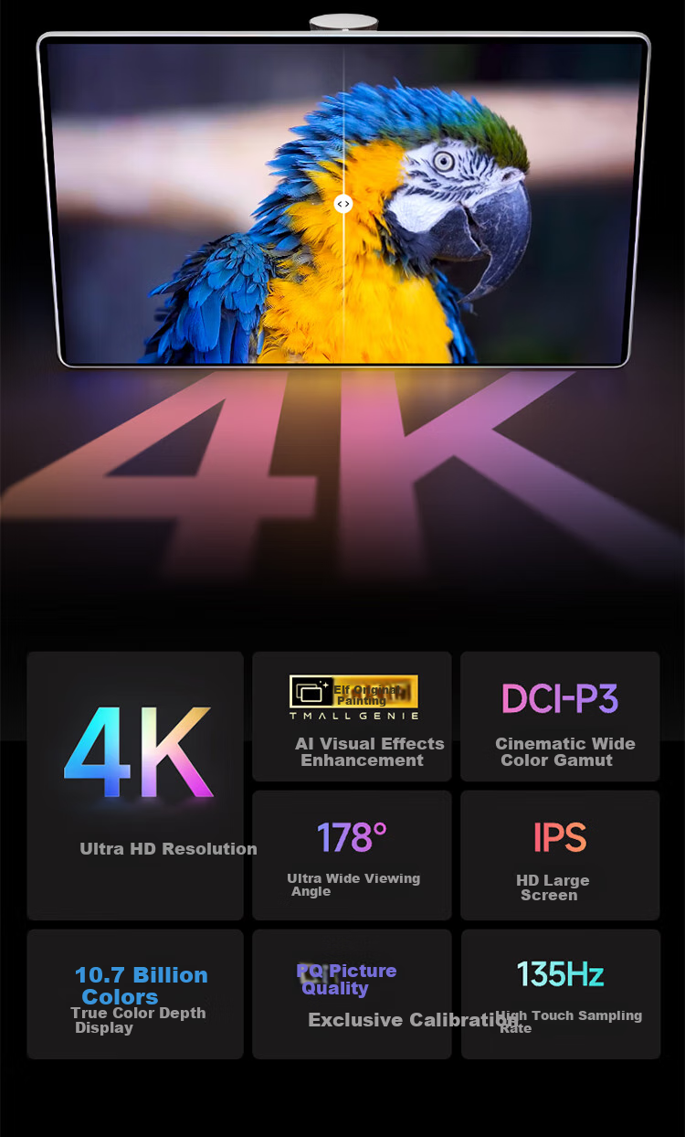 Wae Tmall Genie 4K Ultra HD Best Friend Machine, 256GB Long Battery Life Version, Surround Sound, Theater-Quality Audio Effects, Eye-Protection Mobile TV, Birthday Gift 5