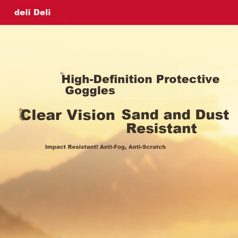 Deli Anti-Fog Windproof Dustproof Pollen-Proof Goggles Compatible with Prescription Glasses, Fully Sealed Dustproof Cycling Protective Glasses for Travel And Hiking, 1 Pair Black LE704 1