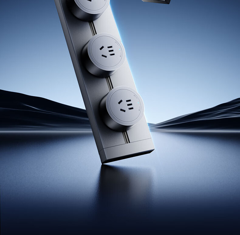 Newton's Law Quantum Track Socket Movable Wall Socket No-Drill Wall-Mounted Sliding Track Power Strip 8000W High Power 50cm Track + 4 Adapters 2