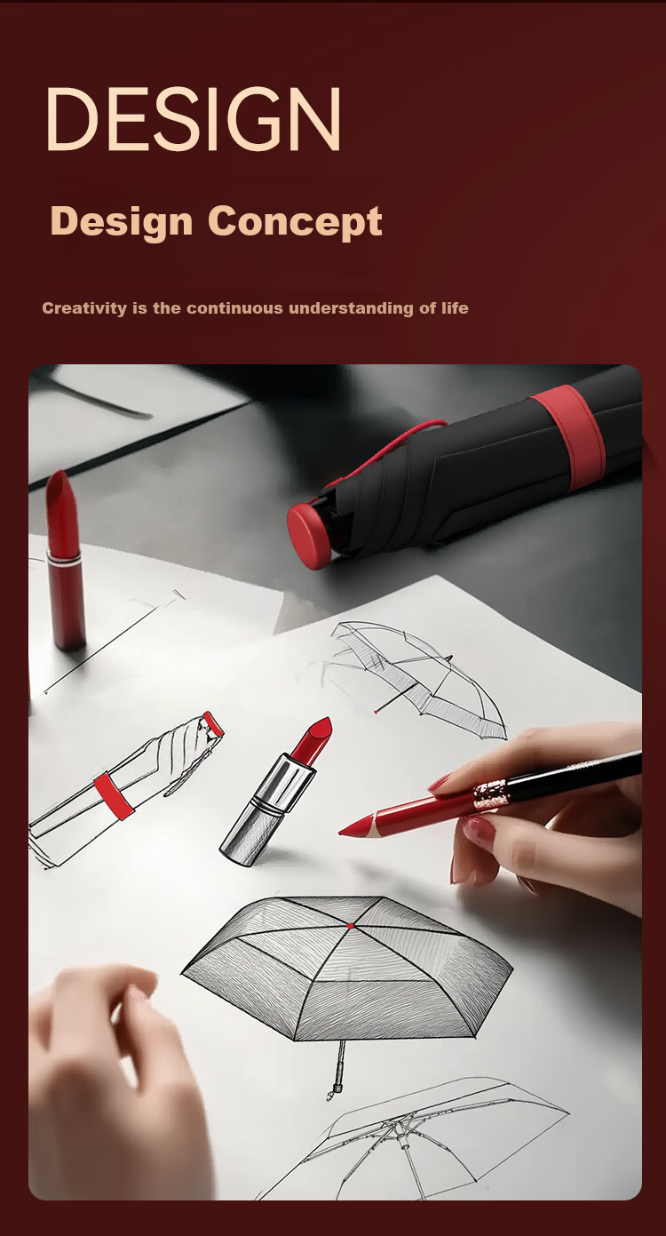 JD Original Lipstick Umbrella, Ultra-Light Portable Sunshade, UV Protection for Men And Wome 2