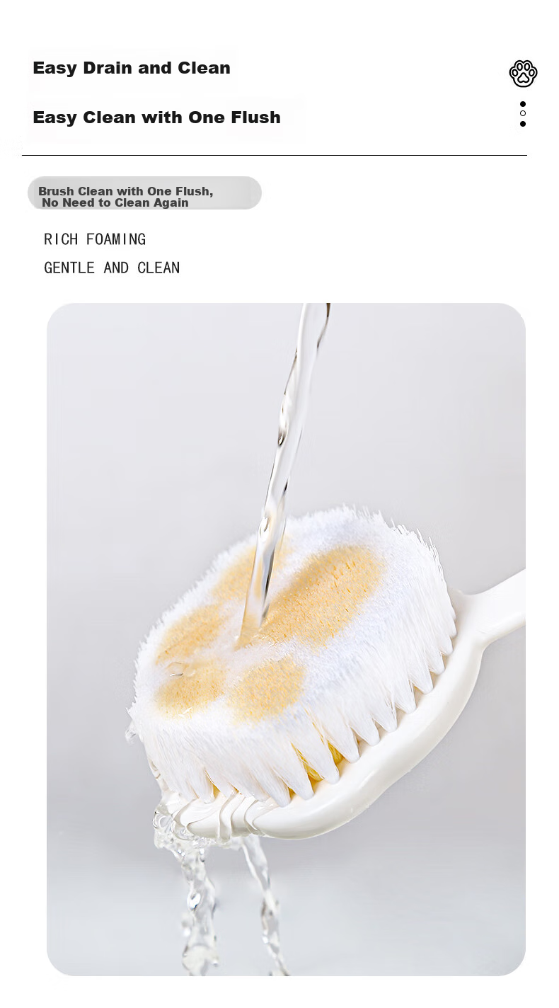 Leli Bath Brush, Shower Brush, Long Handle, Cute Pet Design, Wall-Mountable, Skin-Friendly, Single Piece 8