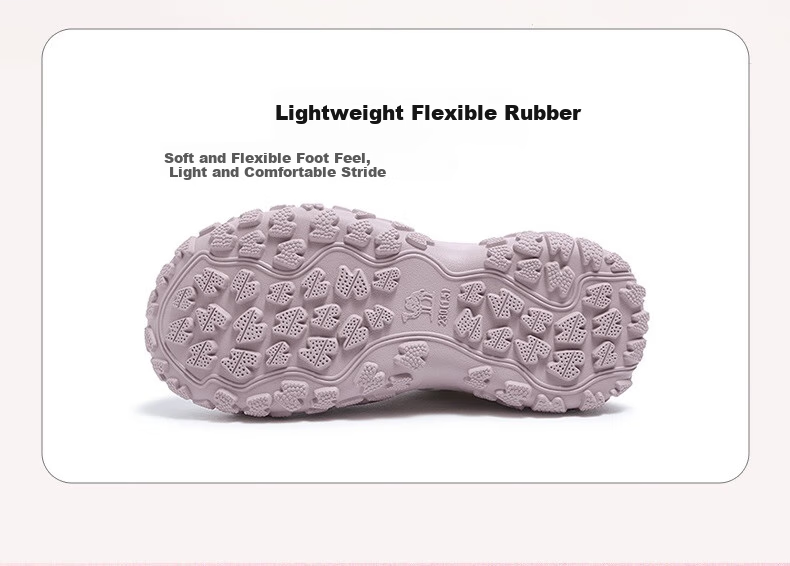 CAMEL Mountain-Style Ugly-Cute Women's Shoes with Hidden Heel Lift, Lightweight Outdoor Casual Shoes, L25A202145, Beige/purple, Size 37 10