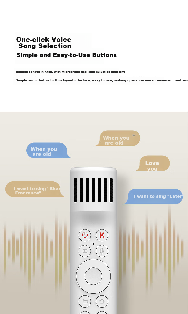 Chunmai TV-Specific Remote Control, Wireless Karaoke Microphone, TV Remote Control with Microphone, Handheld Speaker, Home KTV Compatible with Xiaomi TV for Singing 7
