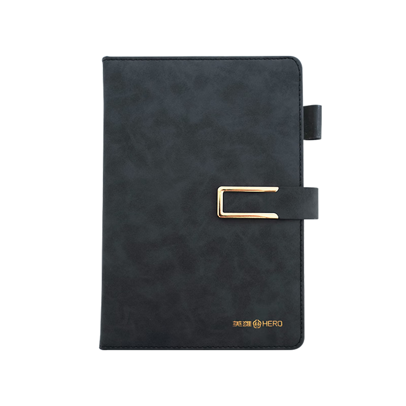 HERO A5 Business Notebook Thickened Hard Cover Soft Leather Simple High-End Gift Meeting Portable Office Stationery Lined Detachable Diary Journal Binder