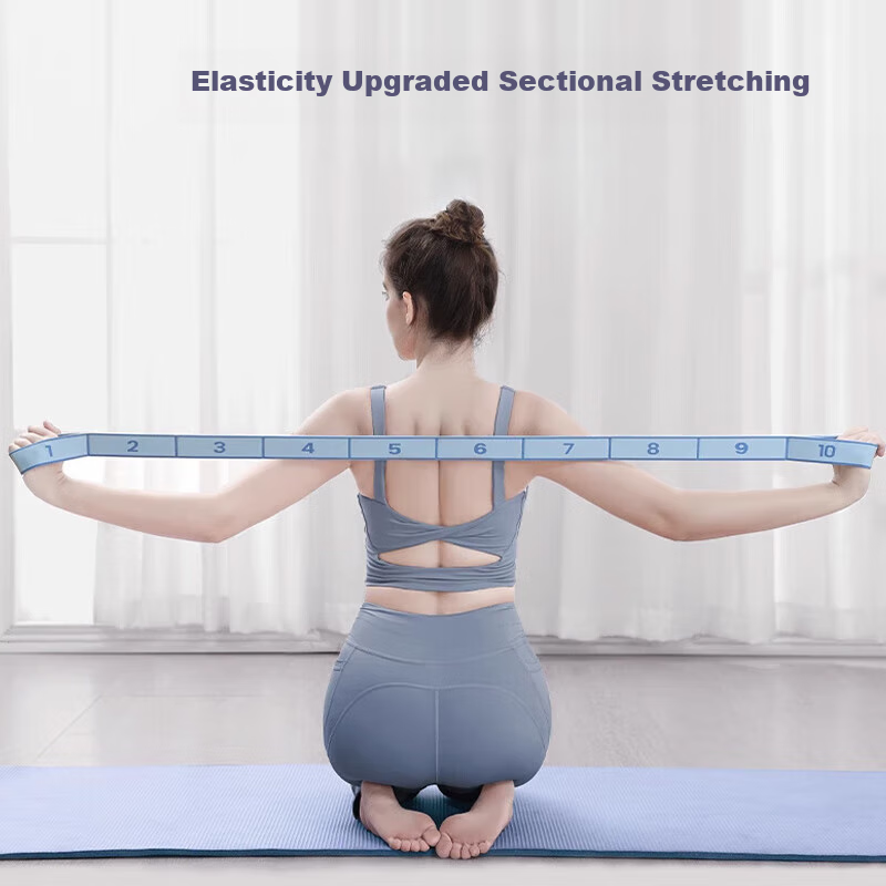 Duweike Dance Yoga Resistance Band for Children And Adults, Stretching Rope with Digital Segments for Training, 10 Levels, Blue