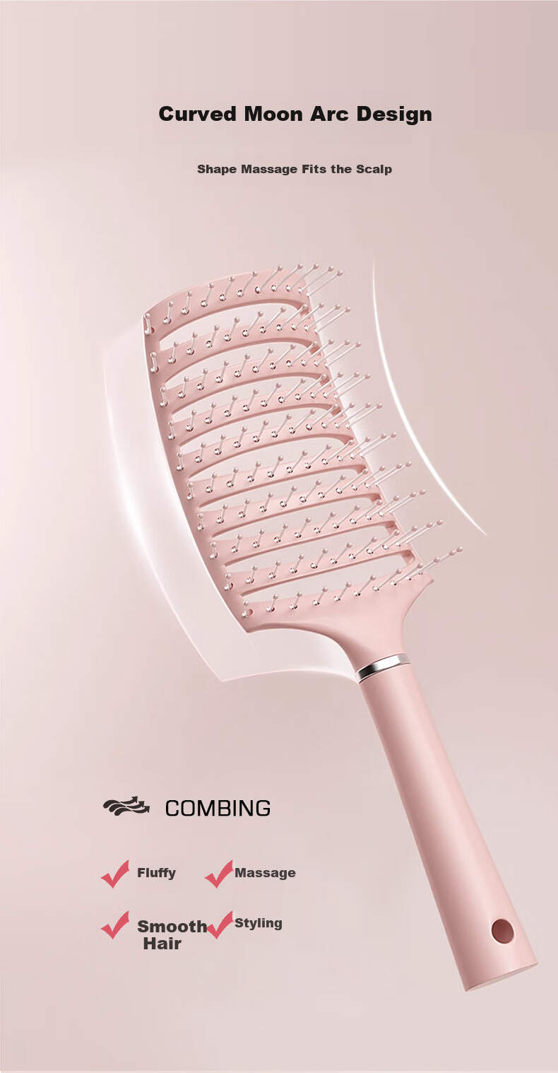 Baoshi Comb for Women, Self-Cleaning Massage Comb, Spine-Relieving Comb, Volumizing Comb, High Crown Long Hair Comb, Anti-Tangling Styling Tool, Hair Beauty And Styling Tool 3