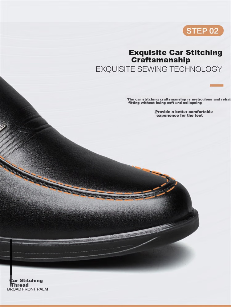 Yierkang Men's Slip-On Comfortable Business Casual Dad Loafers Leather Shoes Single Shoes for Men, 97973W, Black, Size 39 15