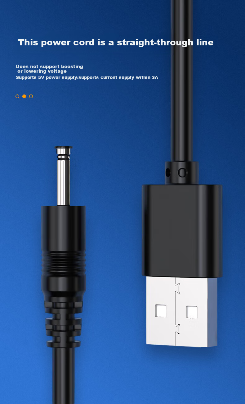 Sanlin Power Cable, USB to DC Round Hole Charging Cable, Adapter/Router/Lamp Power Cord, 5V USB to DC 5.5*2.5*1 Meter, SL-20USB 9