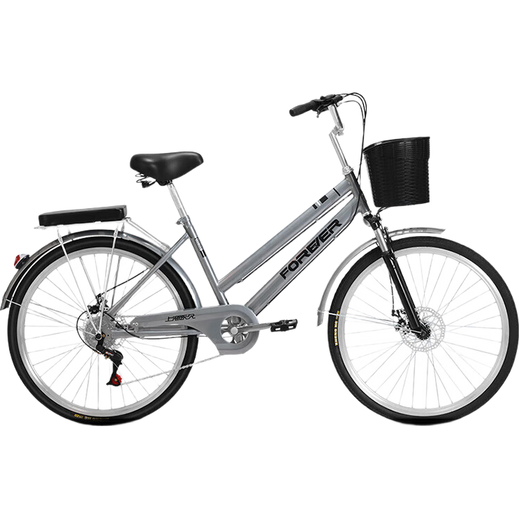 FOREVER City Commuter Bicycle, 26-Inch, 6-Speed, for Men, Women And Teenagers, Urban Leisure, Shopping Bike