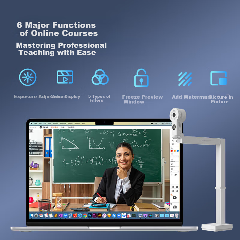 CZUR Document Camera, FancyUPlus+ Folding Writing Stand, Video Display Stand, Online Class Teaching, Calligraphy And Painting Training, Live Streaming Microphone, Recording And Video Recording, Course Projectio