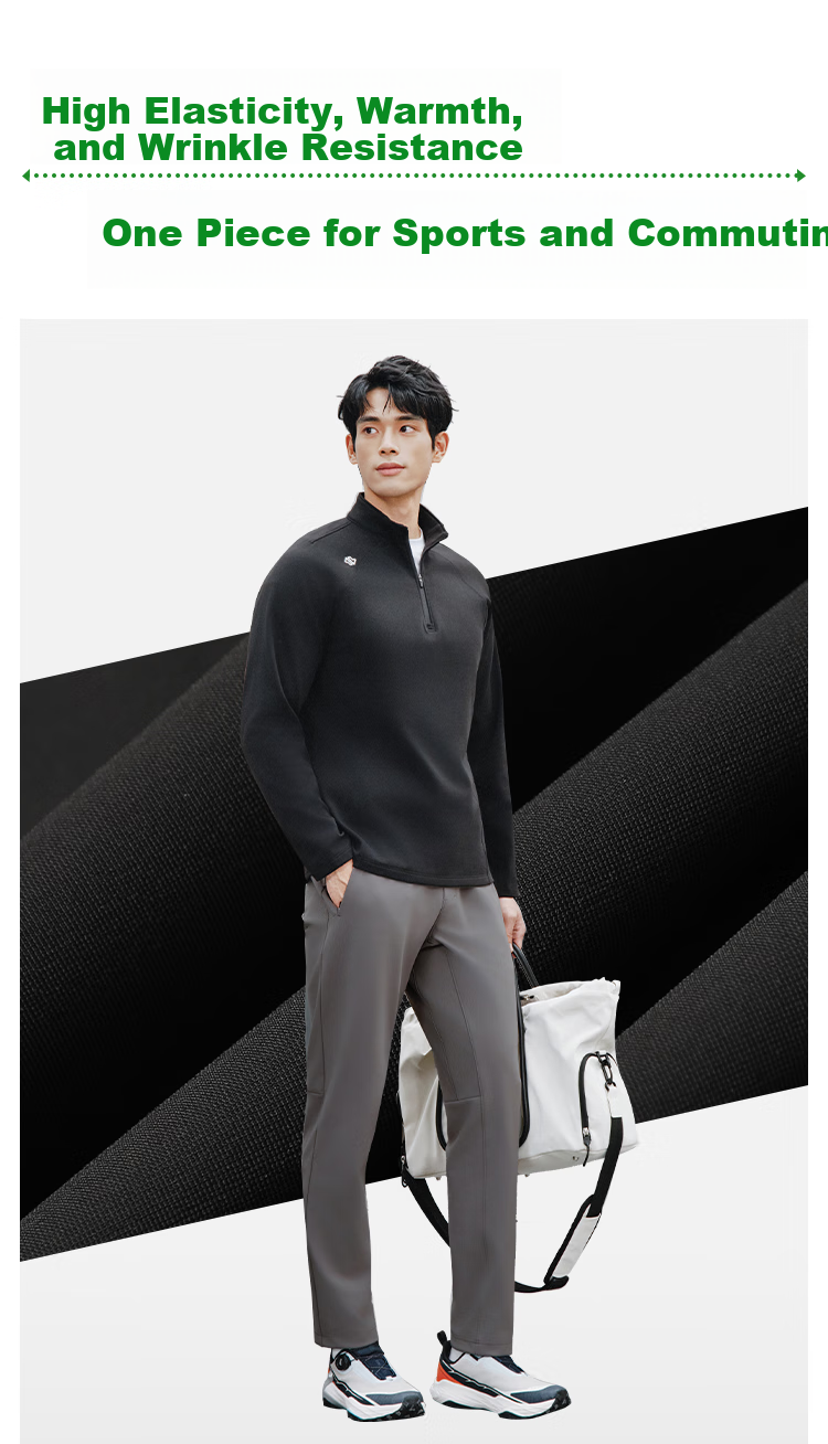 JD Jingzao Water-Repellent 25 New Men's Sports Pants Autumn Winter Warm Outdoor Hiking Durable Commuter Casual Pants Gray L 3