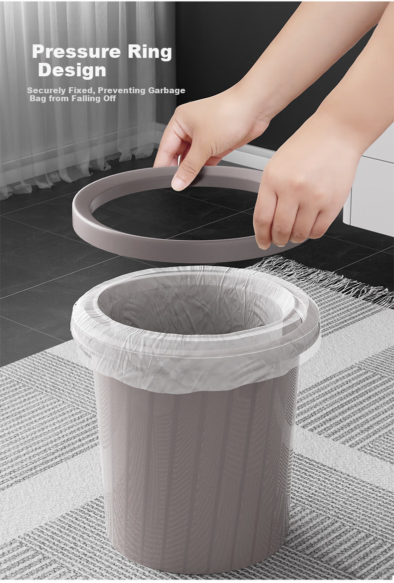 Baijiahaoshi Household Trash Can with Push-Down Lid And Foot Pedal, 20L Cream White, for Kitchen, Bathroom, Living Room And Bedroom, with Lid And Wastebasket 3