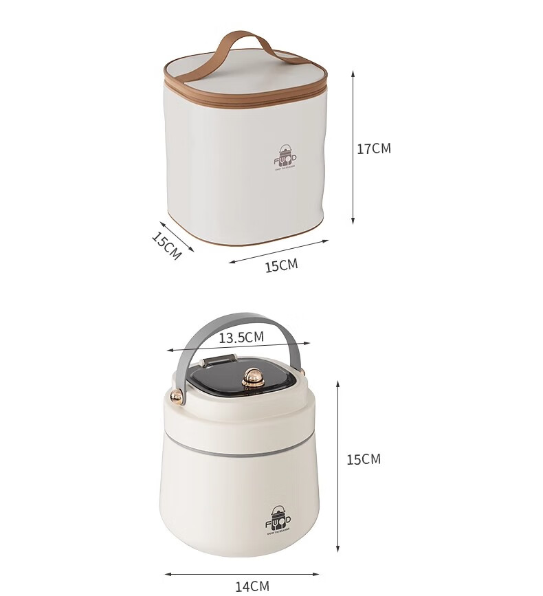 Ymer Stainless Steel Insulated Lunch Box with Extra Large Food Container Portable Lunch Bucket for Office Workers and Students [Chubby Matte White] 37