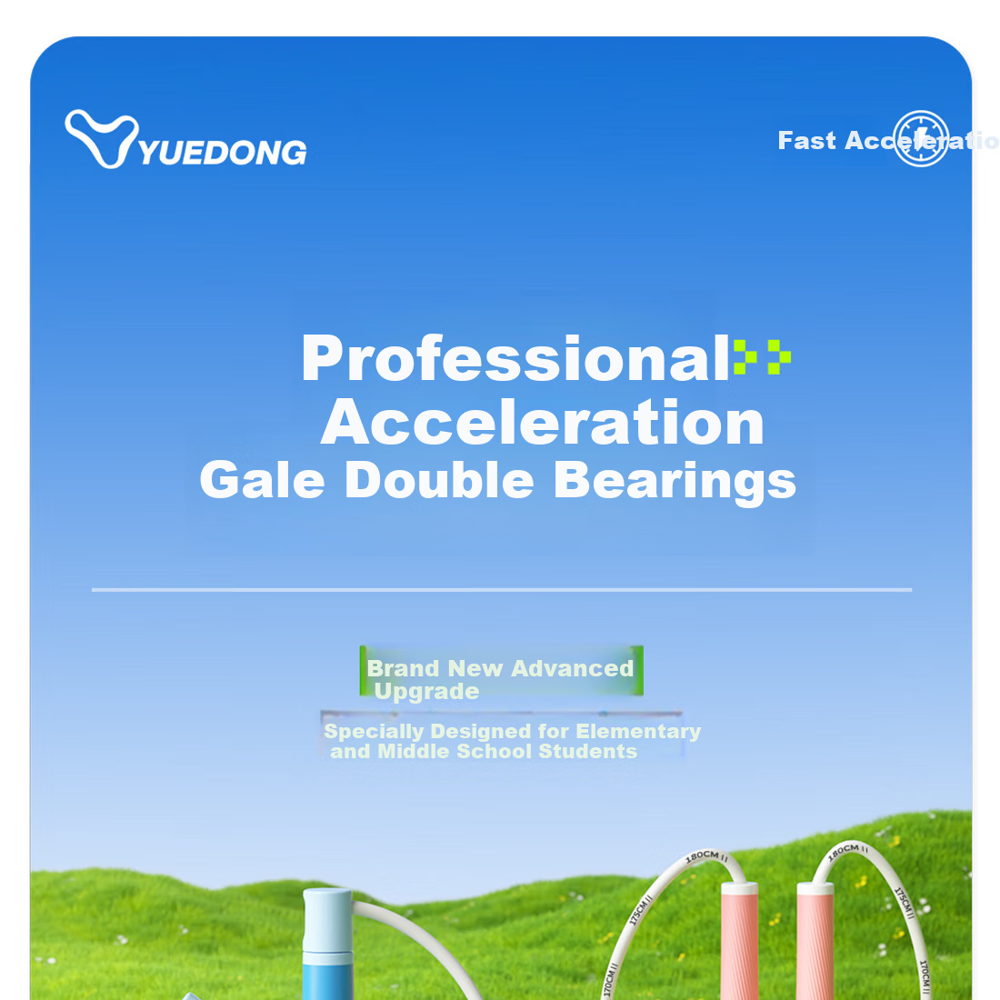 Yuedong Jump Rope for Primary School Students, Exam-Specific for Ages 6-12, Sold by JD, Speed Jump Rope for Middle School Entrance Exam, Student Use 9
