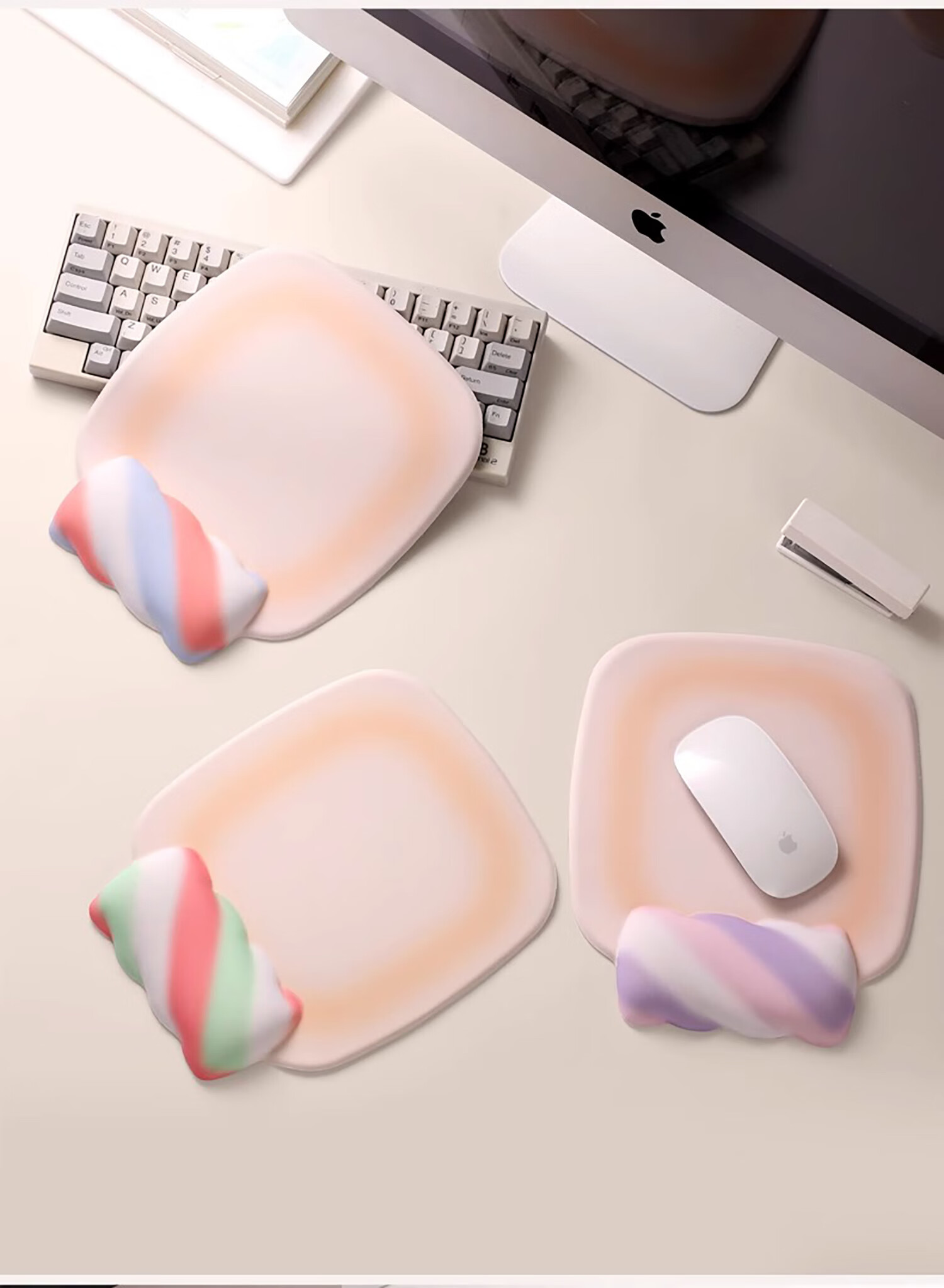 KPTE Creative Lollipop Keyboard Wrist Rest Mouse Pad Silicone Ergonomic Memory Foam Office Mat Cute Girls High-Value Ins Style 4