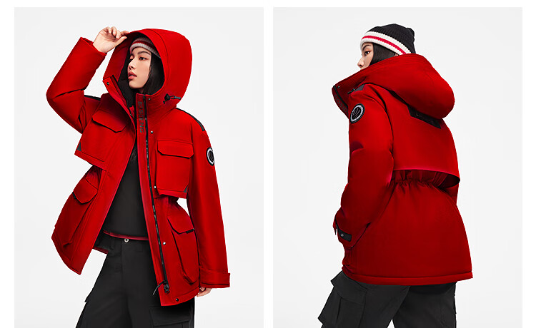 Bosideng Off-Season Extreme Cold 90% Goose Down Women's Winter Thickened Hooded Short Jacket Celebrity Style 22