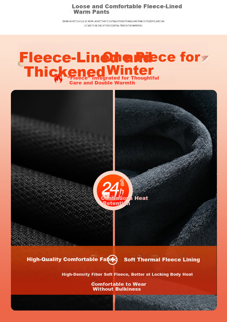 Warrior Men's Winter Fleece-Lined Thickened Warm Cotton Sports Pants Running Fitness Loose Casual Trousers 1
