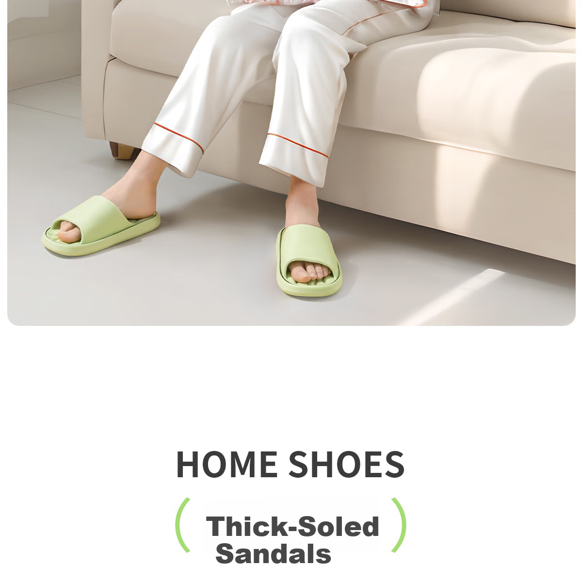 TZLDN Large Size Squishy Slippers for Men, Summer Bathroom Shower Non-Slip Home Quiet EVA Sandals 2
