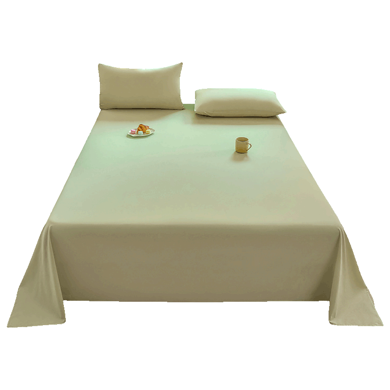 Grace Class A 7A Antibacterial 100% Cotton Bed Sheet Single Home Bed Cover 200x230cm Light Bean Green