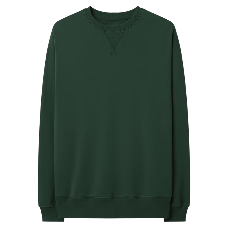 MARKLESS Men's Sweatshirt 100% Cotton Autumn Casual Crewneck Pullover 0434 Pine Green 2XL