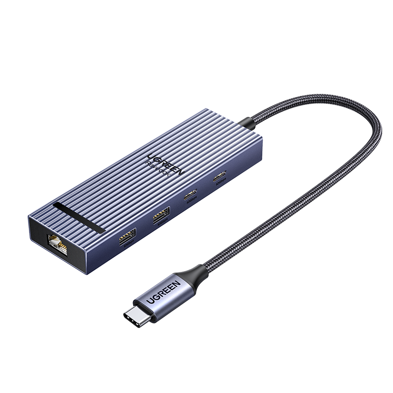 UGREEN Type-C to DP Interface Expansion Dock, 4K60Hz Gigabit Ethernet Port Expansion Dock, USB3.2 High-Speed Transmission, 10G Adapter, Suitable for Macbook, Huawei, Lenovo Laptops