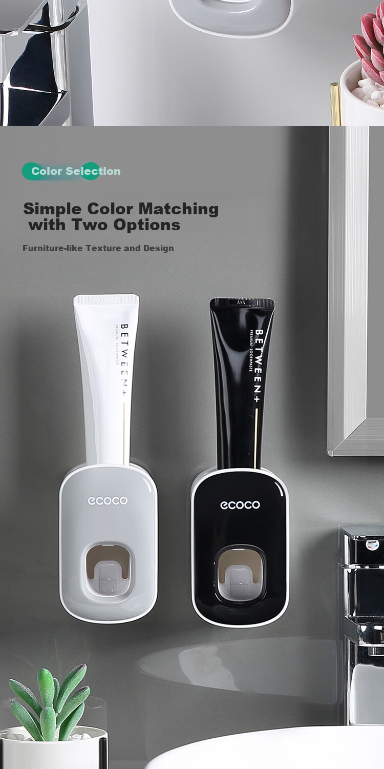 Ecoco Toothbrush Holder, No Drilling Required, Mouthwash Cup, Brushing Cup, Wall-Mounted Toothpaste Storage Rack, High-End Couple's Double Toothbrush Hanger 6