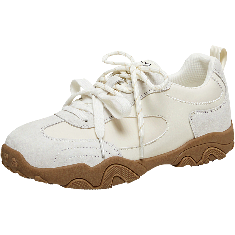 BASTO 26 Spring Training Shoes Fashion Retro Sports Women's Casual Shoes L5000AM6 Beige Size 37