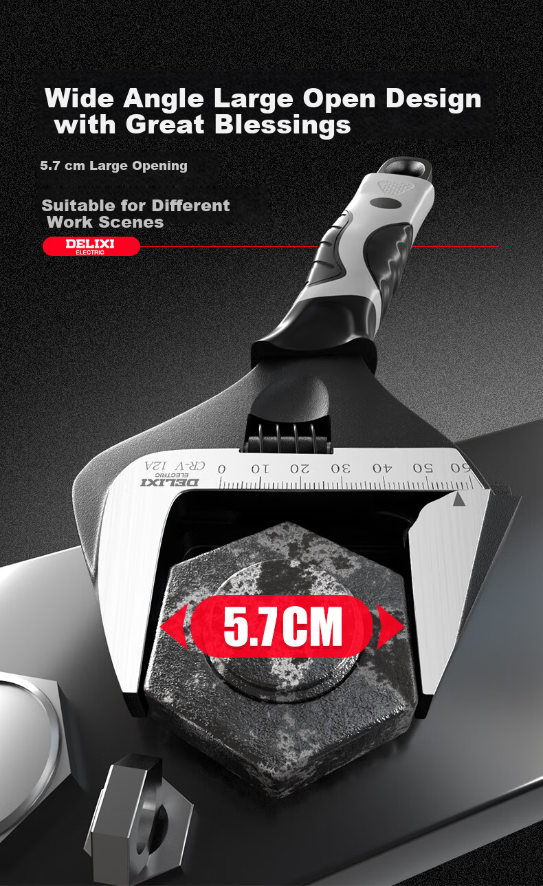 DELIXI Wide-Mouth Adjustable Wrench, Short Handle Adjustable Spanner, Multi-Functional Plumbing Wrench Tool 4