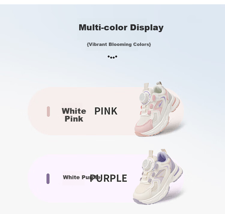 Warrior Children's Sneakers, Thick-Soled Comfortable Shock-Absorbing Rebound Girls' Running Shoes WZCL1564 White Pink 28 2