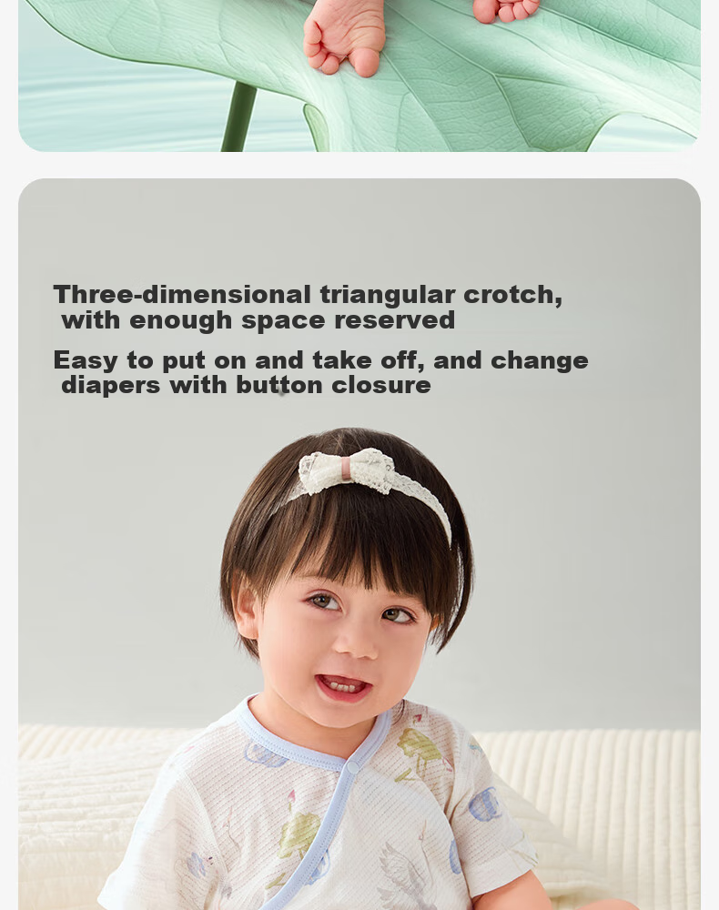Shiyuejiejing Baby Romper, Summer Thin Style, Infant Onesie, Newborn Pure Cotton Mesh Short-Sleeve A-Class Bodysuit 8