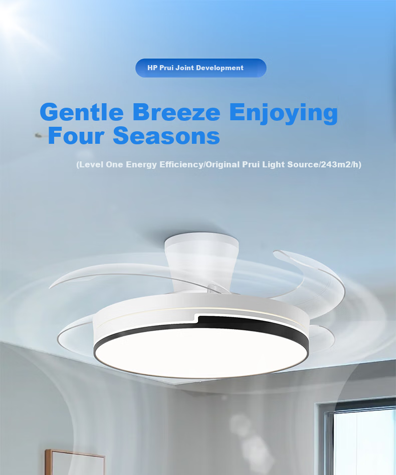HP Fan Light Pure Eye Protection Invisible Fan Blades Dining Room Remote Dimming Integrated Ceiling Fan Light Zhongshan Lighting Zhenzhiguang 1