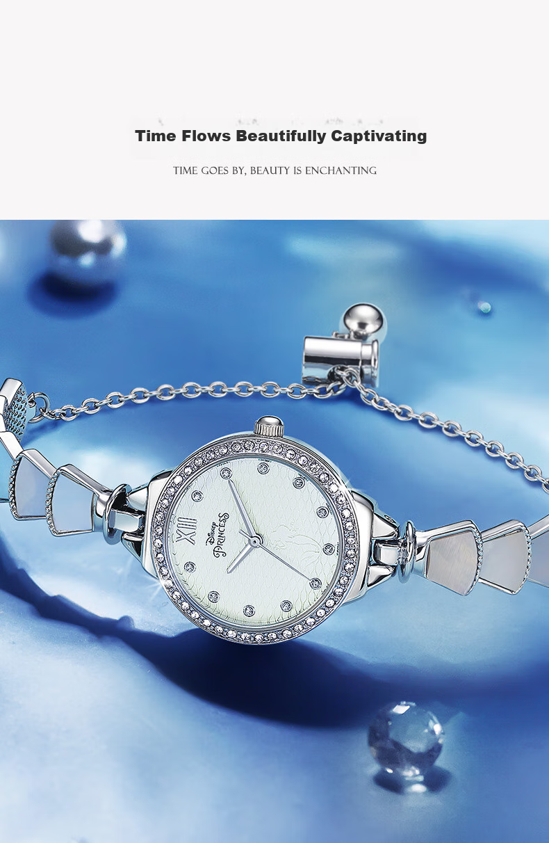 Disney Mermaid Bracelet Watch for Women, Luxury Niche Waterproof Ladies Wristwatch, Birthday And Valentine's Day Gift for Girlfriend 5