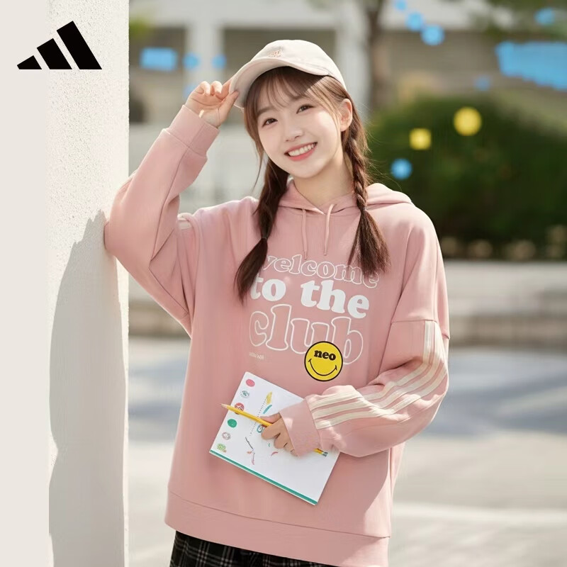 Adidas NEO Women's Sportswear Knitted Hoodie Pullover H45535 Pink L