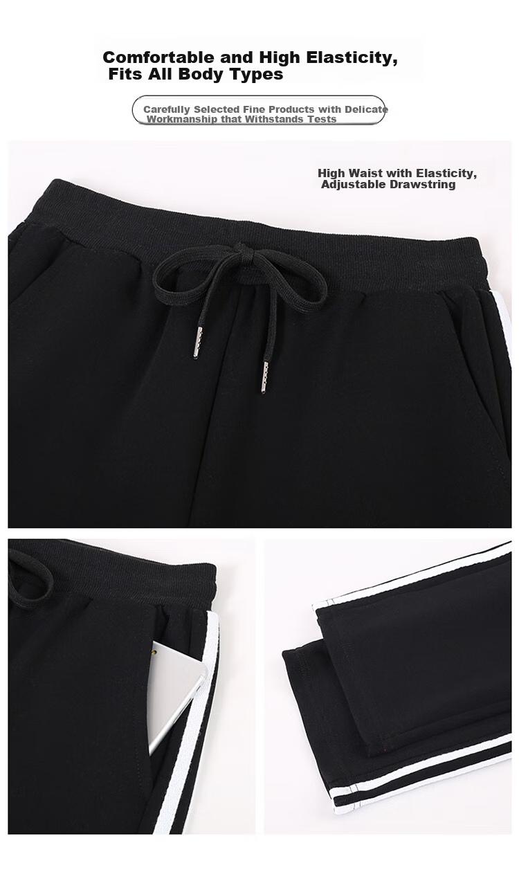 TUCANO Women's Casual Pants, Cotton Comfortable Fashion Versatile Straight-Leg Slimming Sports Trousers, Women's Clothing, Black, L 8