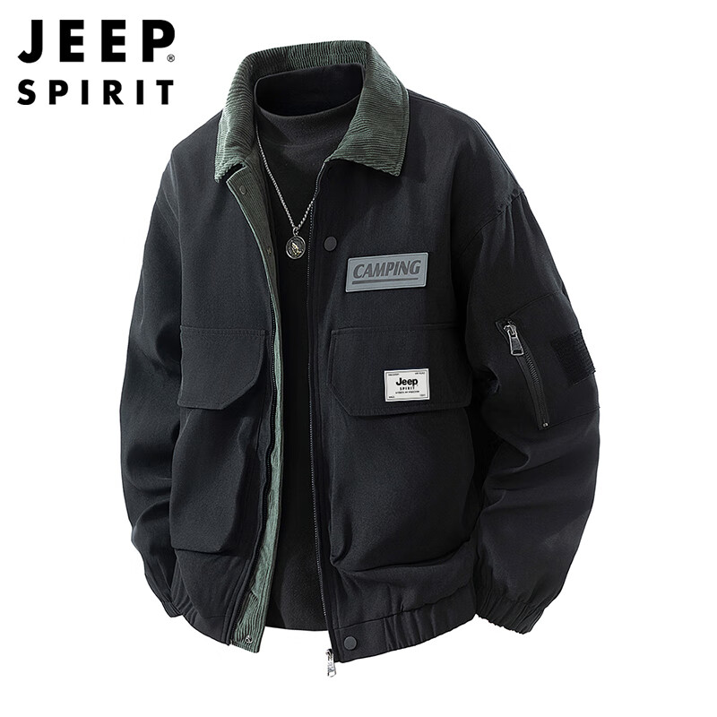 JEEP SPIRIT Men's Jacket Casual American Workwear Spring Autumn High-end Trendy Men's Outerwear