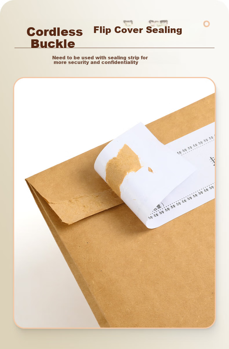 Yuzijian 20 Bid-Specific Document Folders, A4 Mixed Pulp Kraft Paper File Folders, 250g Thickened Version/8cm Side Width, Includes Sealing Strips, 2647 9