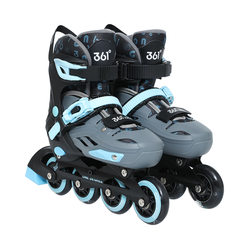 361° Kids Beginner Roller Skates for Elementary and Middle School Students, Class Skating Shoes, Holiday Gift, Inline Skates, Black Size M, Ages 6-12