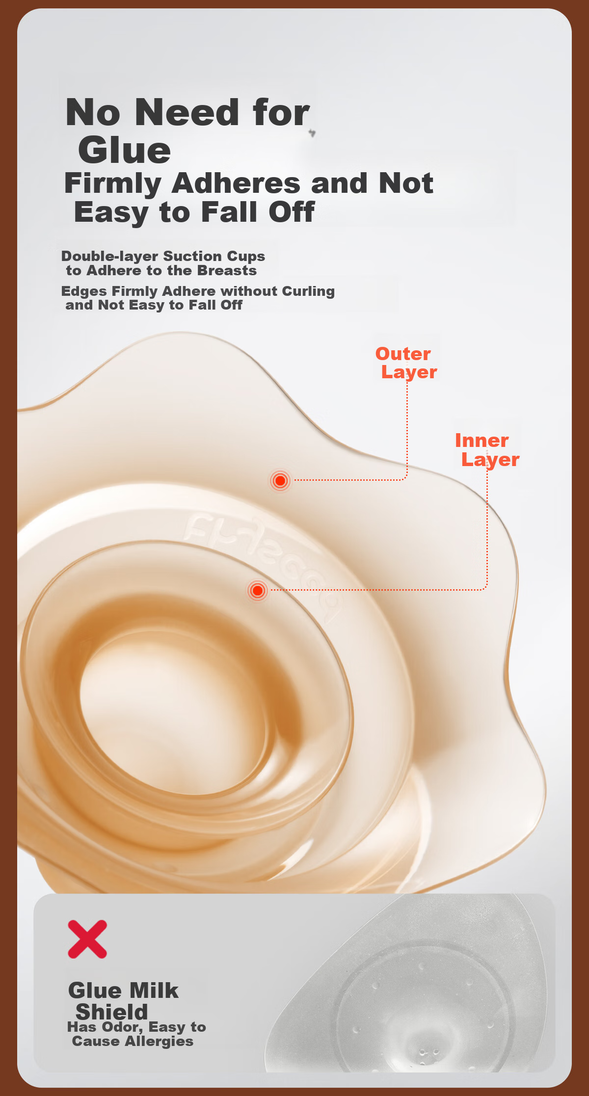 Shixi Breast Shield for Newborns 0-3 Months, Double-Layer Milk Shield, Anti-Bite Protection Cover, Single Piece, Extra Soft 11