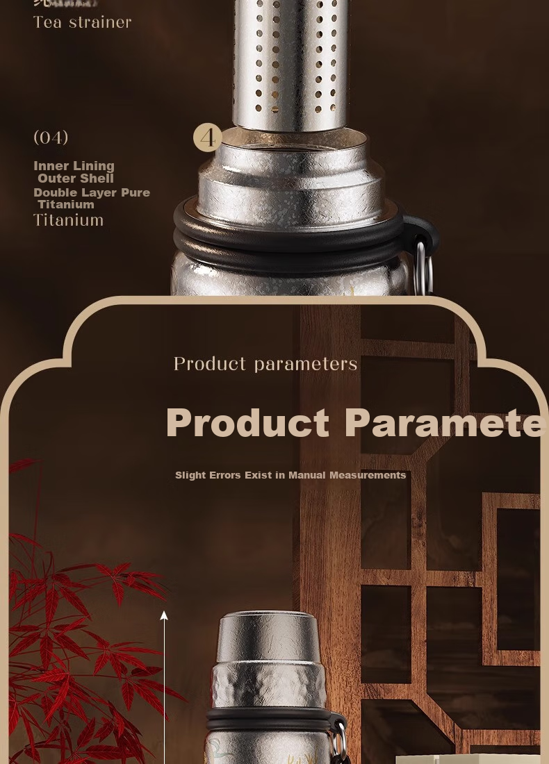 Big Car Pure Titanium Large Capacity Tea Infuser Cup, High-End Tea-Water Separation Insulated Tea Steeping Cup, Portable Luxury Men's Mid-Autumn Festival Gift 23