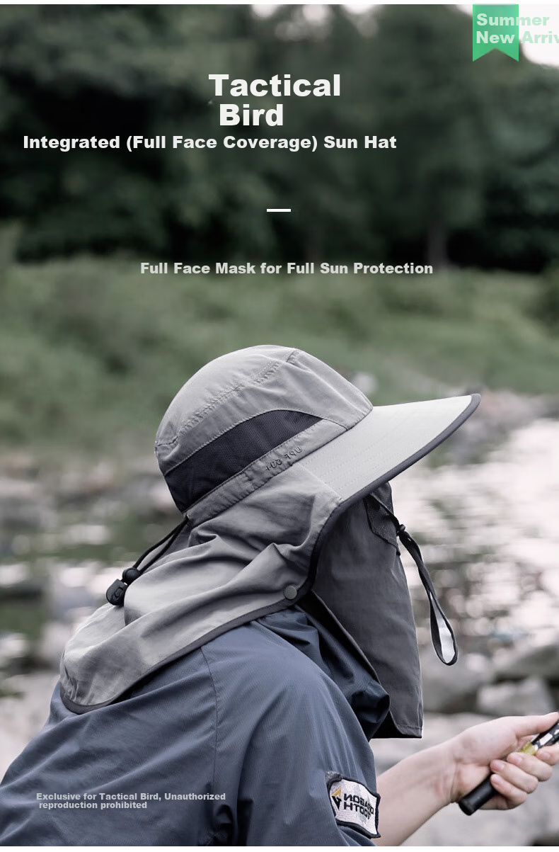 Zhanshuniao (Full Face Coverage) Fishing Sun Protection Hat for Men, Summer Outdoor Sun Hat, Wide Brim Fishing Hat, UV Protection Face Mask for Wome 3