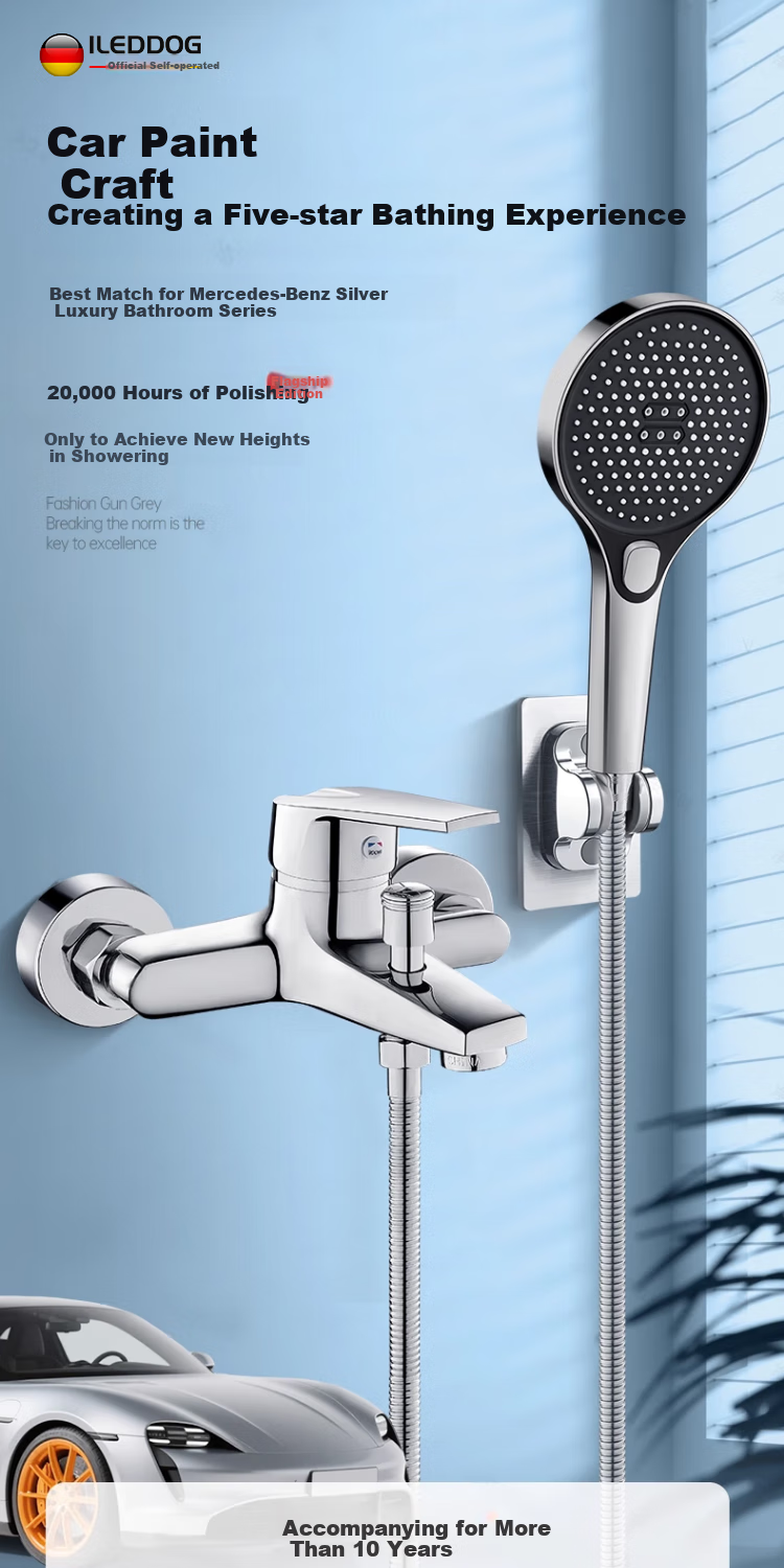ILeddog [Germany] Household Bathroom Shower Head Set, All-Copper Hot And Cold Mixing Valve, Powerful High-Pressure Handheld Shower Head 509 1