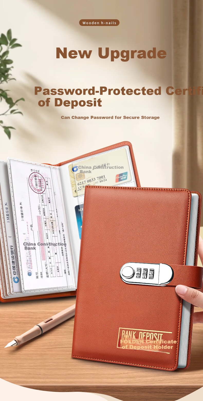 Licao Savings Deposit Organizer, Bill Holder, Bank Statement Folder, 2026 Latest Model, Bank Check Holder, Money Storage, Multi-Functional, Waterproof, Large Capacity, with Lock 1