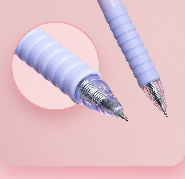 JD Jingdong Jingzao Ergonomic Posture Retractable Gel Pen Black 0.5mm 6-Pack Dual Ballpoint Tip Student Exam Writing Pen Soft Protective Sleeve JD1041 4