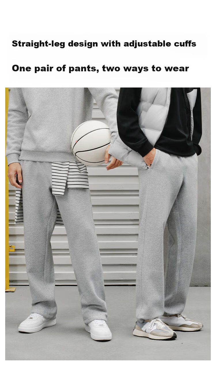 JD Original Ultra-Soft Sports Pants for Men, Autumn And Winter New Style Fleece-Lined Straight Casual Trousers, Simple Versatile Outdoor Running Pants, Floral Gray XL 11