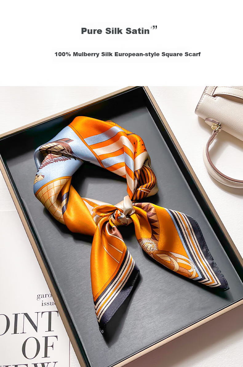 Hangsilu Silk Scarf for Women, Mulberry Silk Square Scarf, Birthday And Holiday Gift for Ladies, Mothers, And Teachers 1