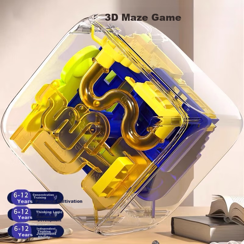 Lankupa 3D Maze Ball, Rolling Bead Cube Toy, Children's Gift for Boys And Girls Aged 3-6, Concentration Training Track