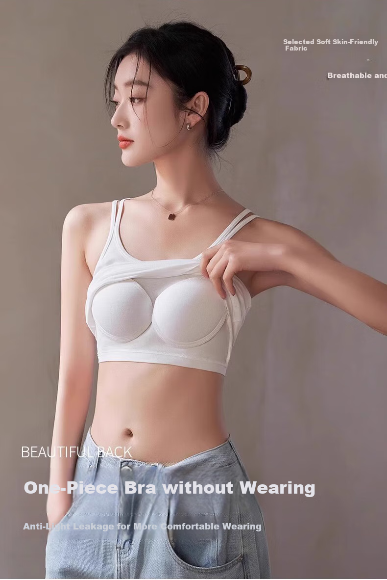 BOPRUIEY Women's Camisole Tank Top, Thin Summer Undershirt, Short Backless Bralette with Built-In Pads, Sleeveless Inner Wear for Outer Layering 2