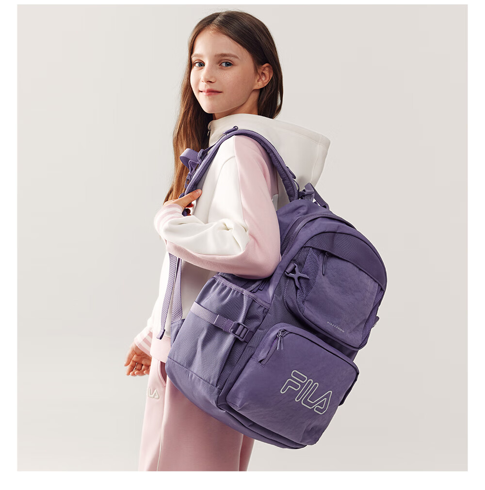 FILA Kids Backpack 2026 Large Capacity Junior High School Student Shoulder Bag for Boys and Girls 24